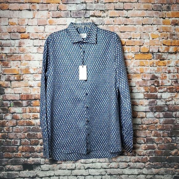 Stenströms Fun Print Button Up Dress Shirt - Picture 1 of 9